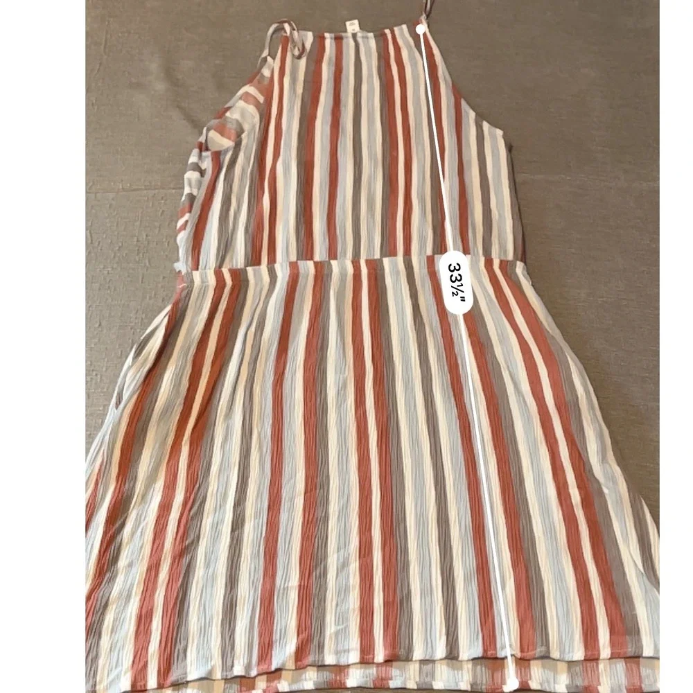 Market &‎ Spruce Striped Halter Neck Fit Flare Romper Women XL Rayon